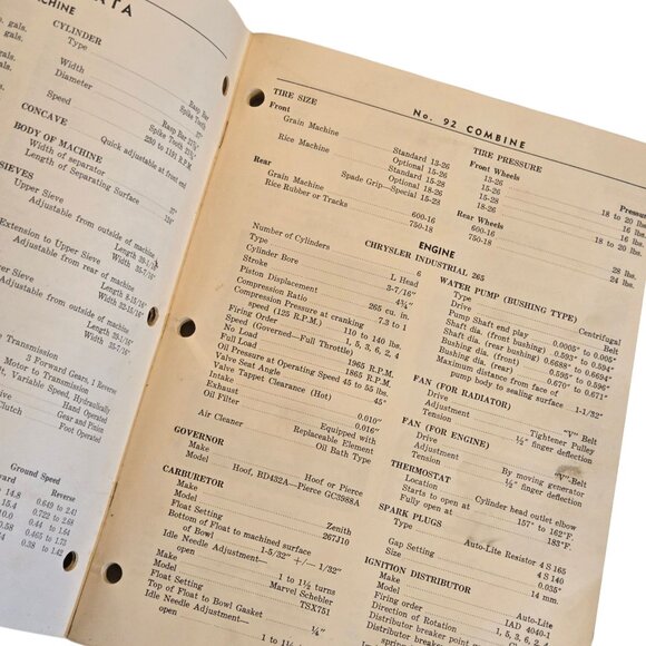 Vintage Massey Harris No 92 Combine Owners Manual 1963 Agricultural Repair Guide - Picture 14 of 16